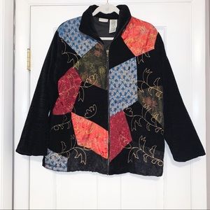Vintage White Stag jacket w/multicolor front fabric patch work jacket